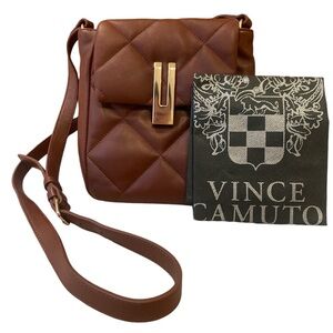 Vince Camuto Quilted Leather Crossbody -Doty Chocolate Craving,